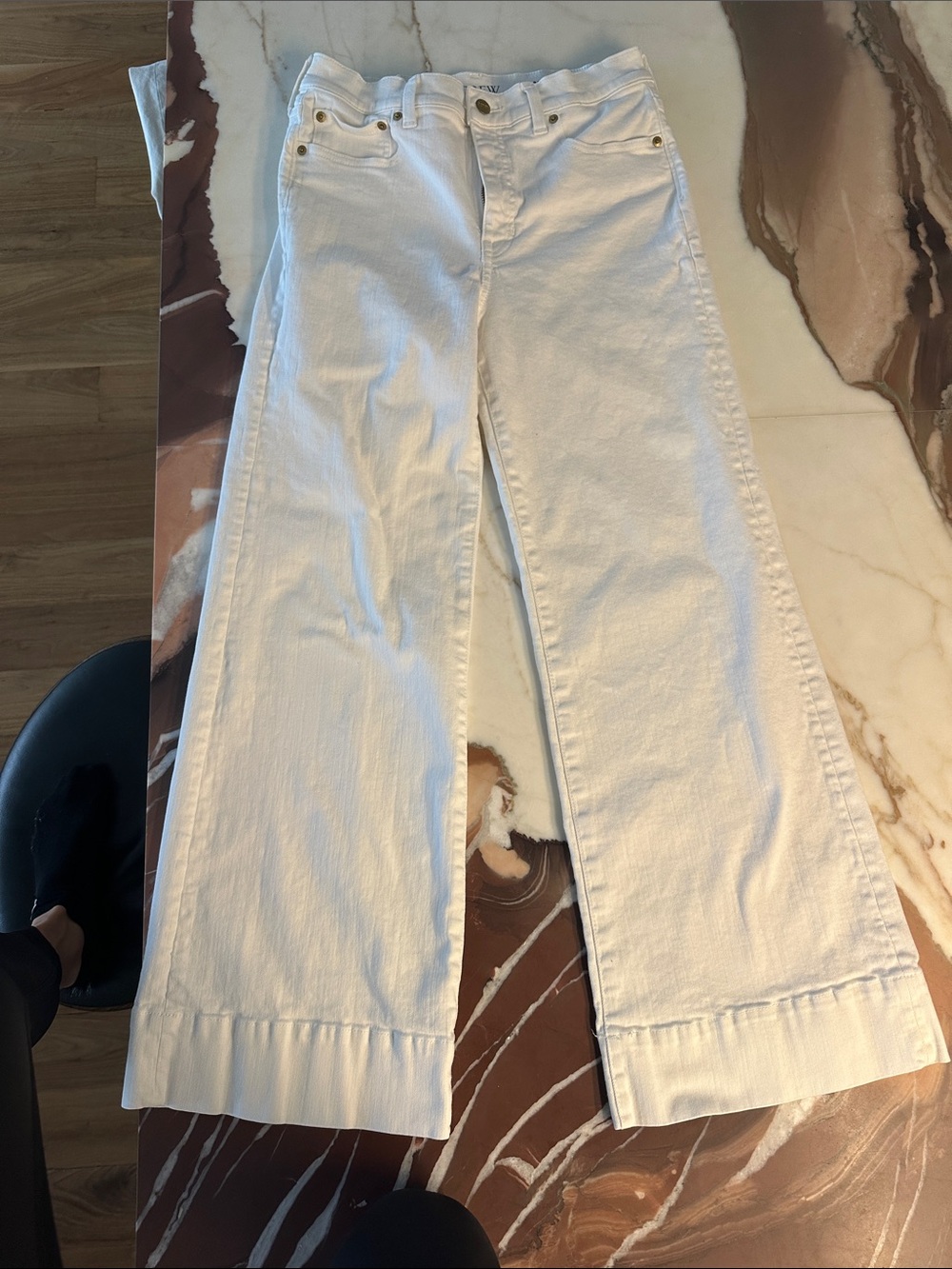 J. Crew White Wide-Leg Jeans